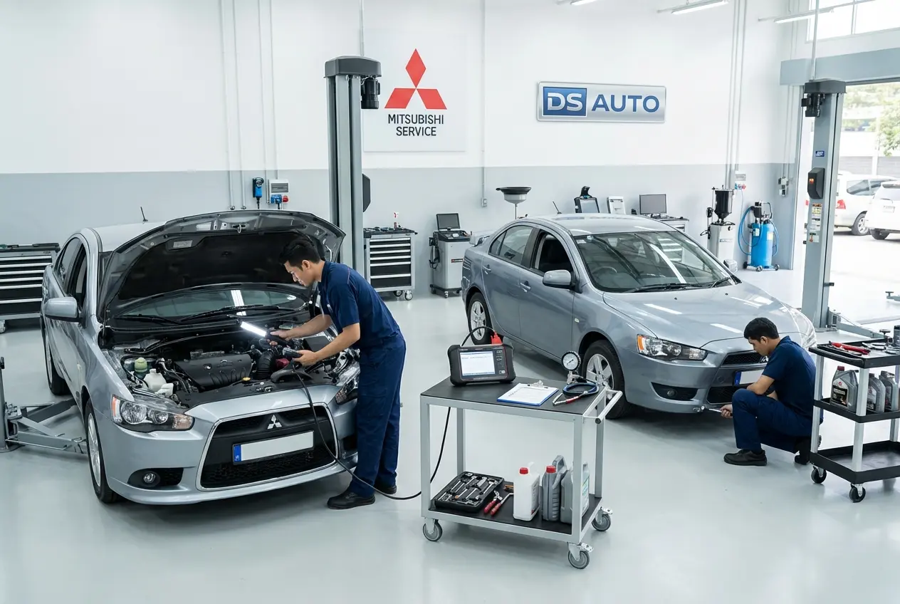 Диагностика автомобиля Mitsubishi на специализированном оборудовании в автосервисе DS Auto в Жуковском
