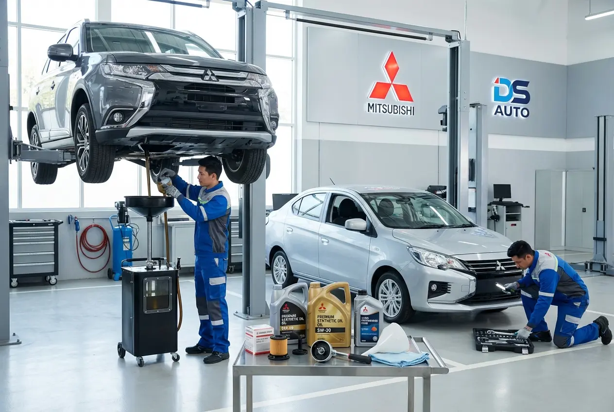 Замена масла в двигателе Mitsubishi в автосервисе в Жуковском
