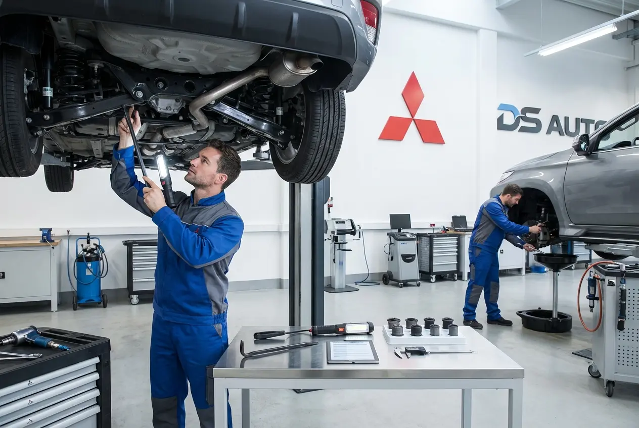 Проверка подвески автомобиля Mitsubishi в Жуковском — диагностика передней подвески Mitsubishi в автосервисе DS Auto
